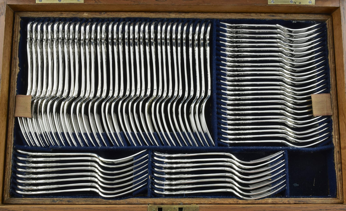 Rare and Extensive Antique Silver Vine Pattern Service for Twenty Four. Made by George Adams, London 1855