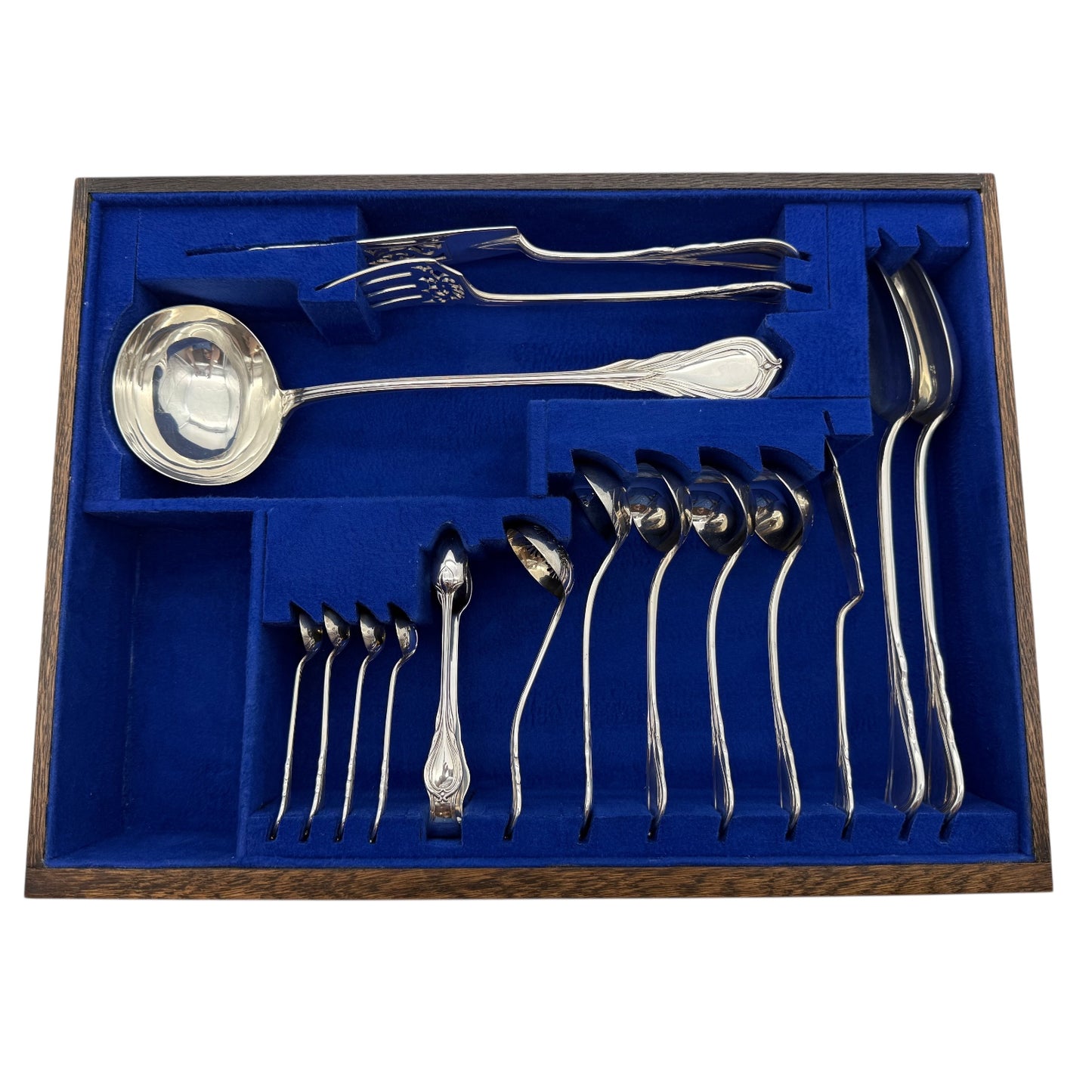 Antique Silver Lily Pattern Flatware Service for Twenty Four