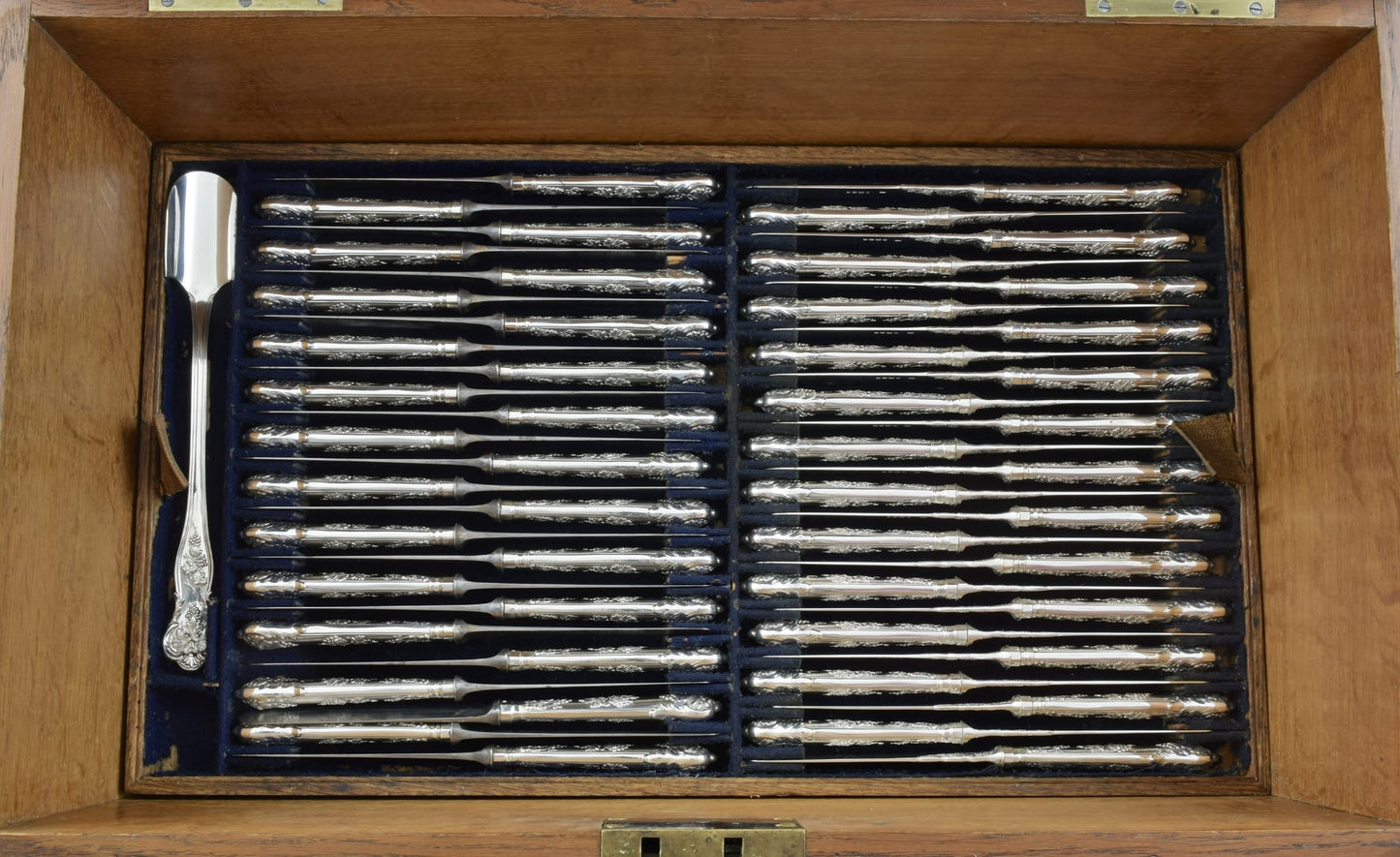 Rare and Extensive Antique Silver Vine Pattern Service for Twenty Four. Made by George Adams, London 1855