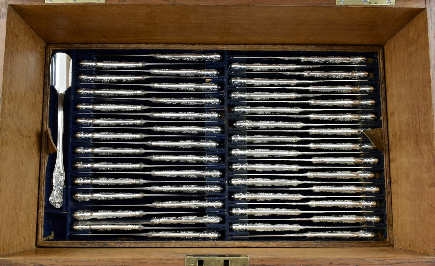 Rare and Extensive Antique Silver Vine Pattern Service for Twenty Four. Made by George Adams, London 1855