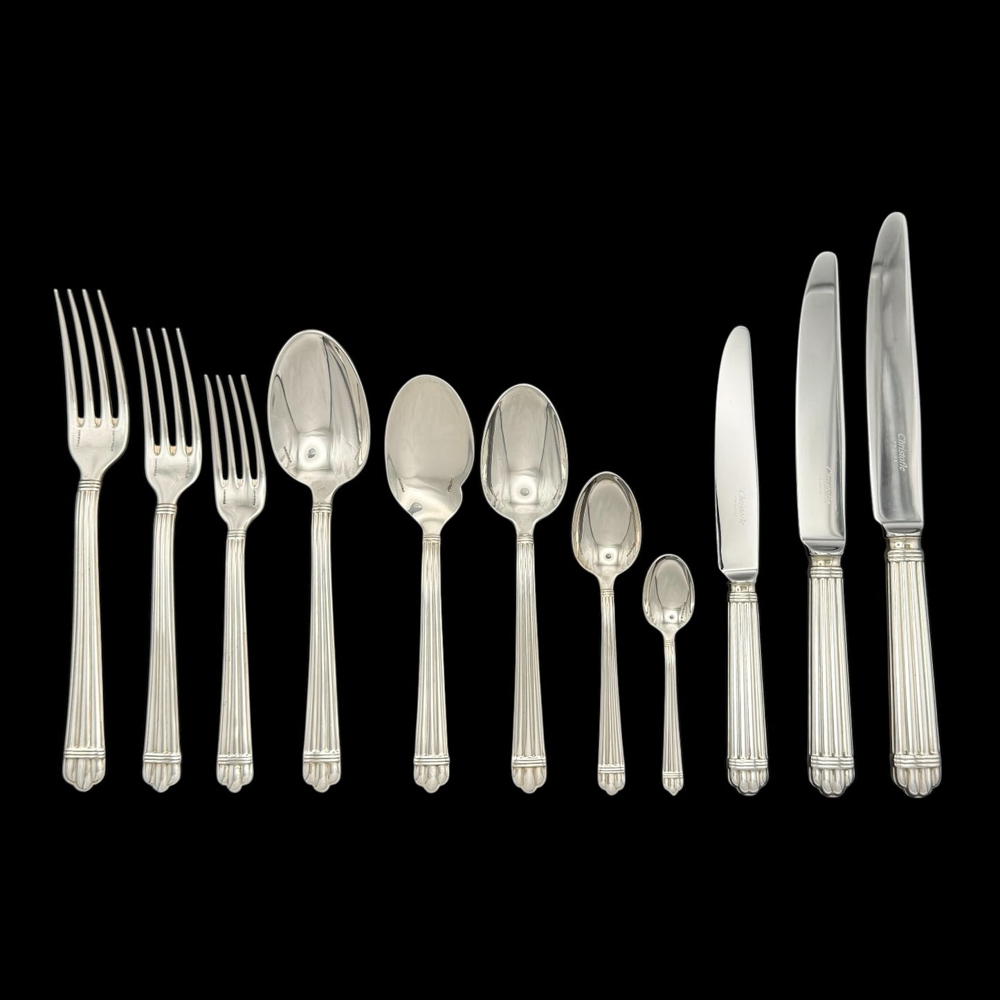 Forty-two piece Christofle Sterling Silver 'Aria' Pattern