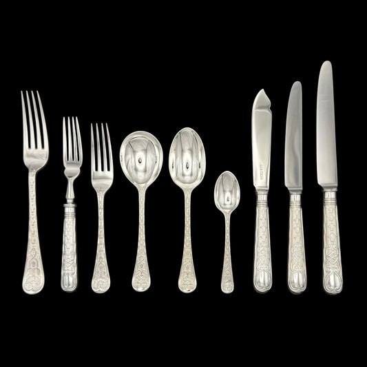 Elizabethan Pattern Flatware Service for Twelve with Fish Knives & Forks