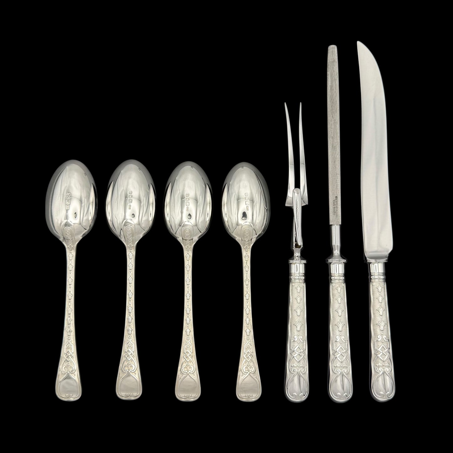 Elizabethan Pattern Flatware Service for Twelve with Fish Knives & Forks