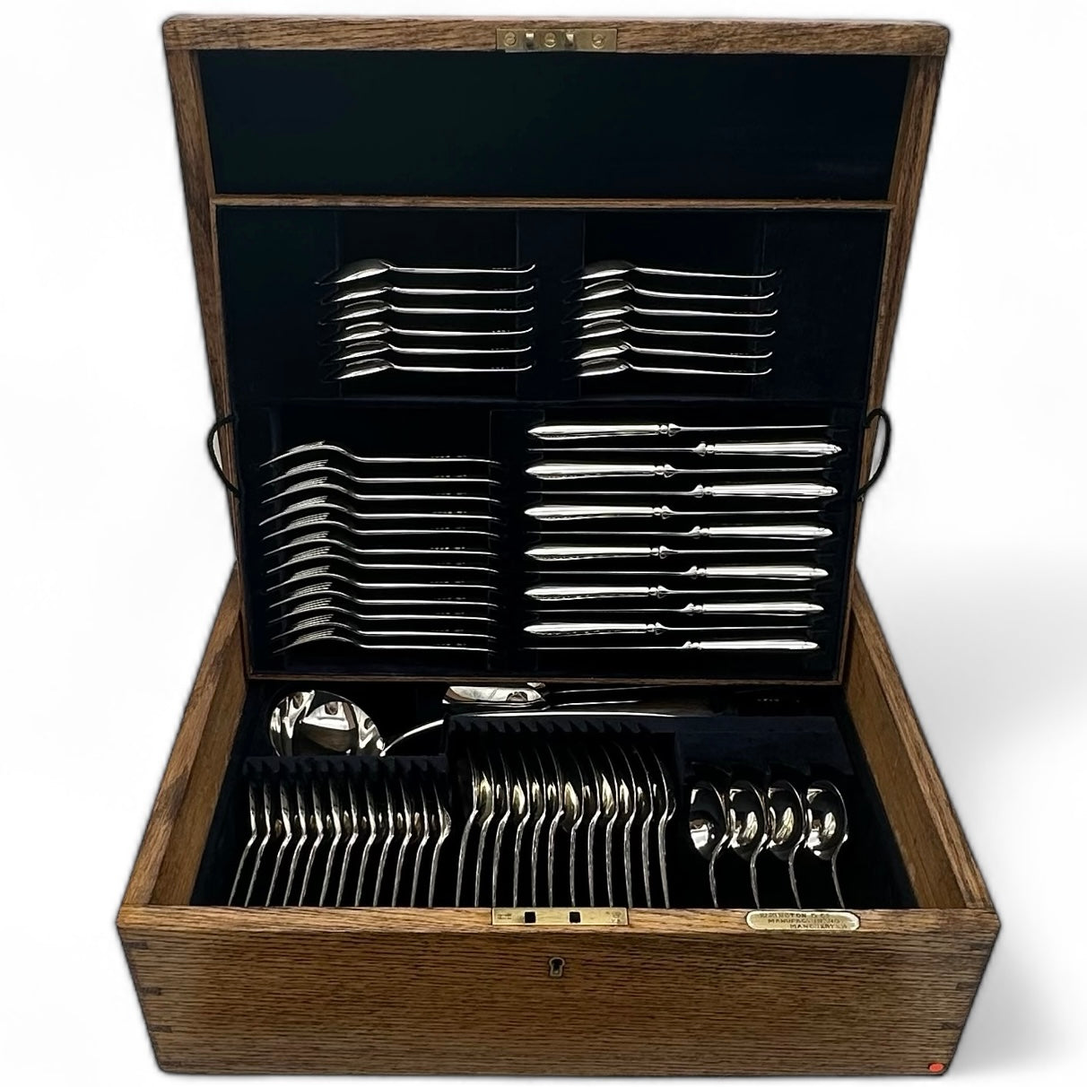 Boxed Set of Hand Forged Old English Pattern for Twelve. Made by Aldwinkle & Slater, London 1885
