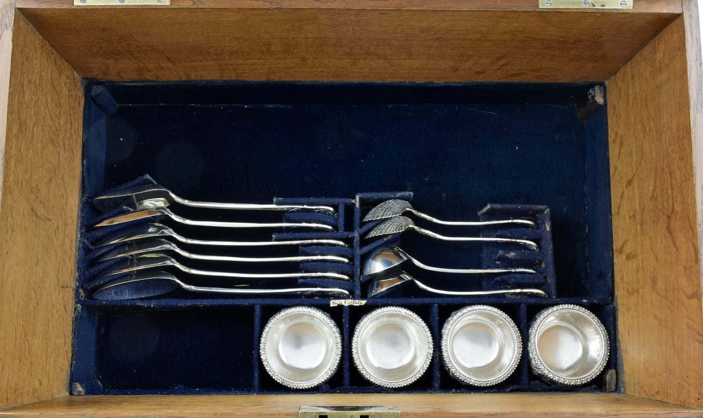 Incredibly Rare and Extensive Antique Silver Vine Pattern Service for Twenty Four. Made by George Adams in London, 1856.