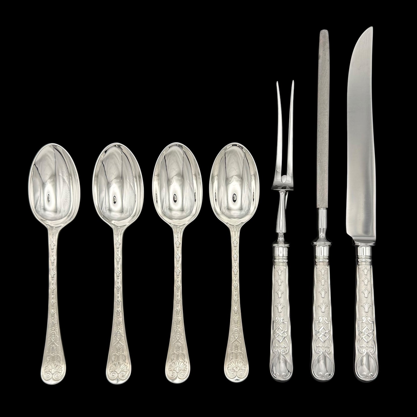 Elizabethan Pattern Flatware Service for Twelve with Fish Knives & Forks